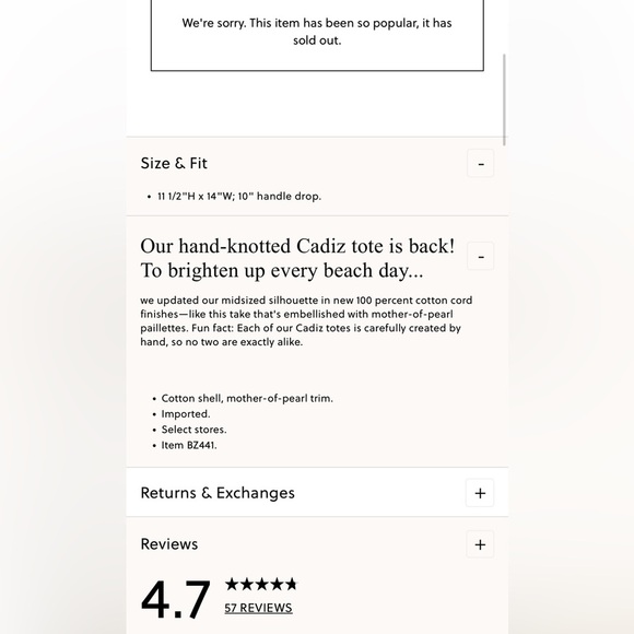 New! J. Crew Cadiz Hand Knotted Crochet Rope Tote with Paillettes - Picture 3 of 8